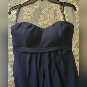 Strapless Navy Bill Levkoff Dress/Gown for Wedding/Gala/Formal/Prom/Bridesmaid